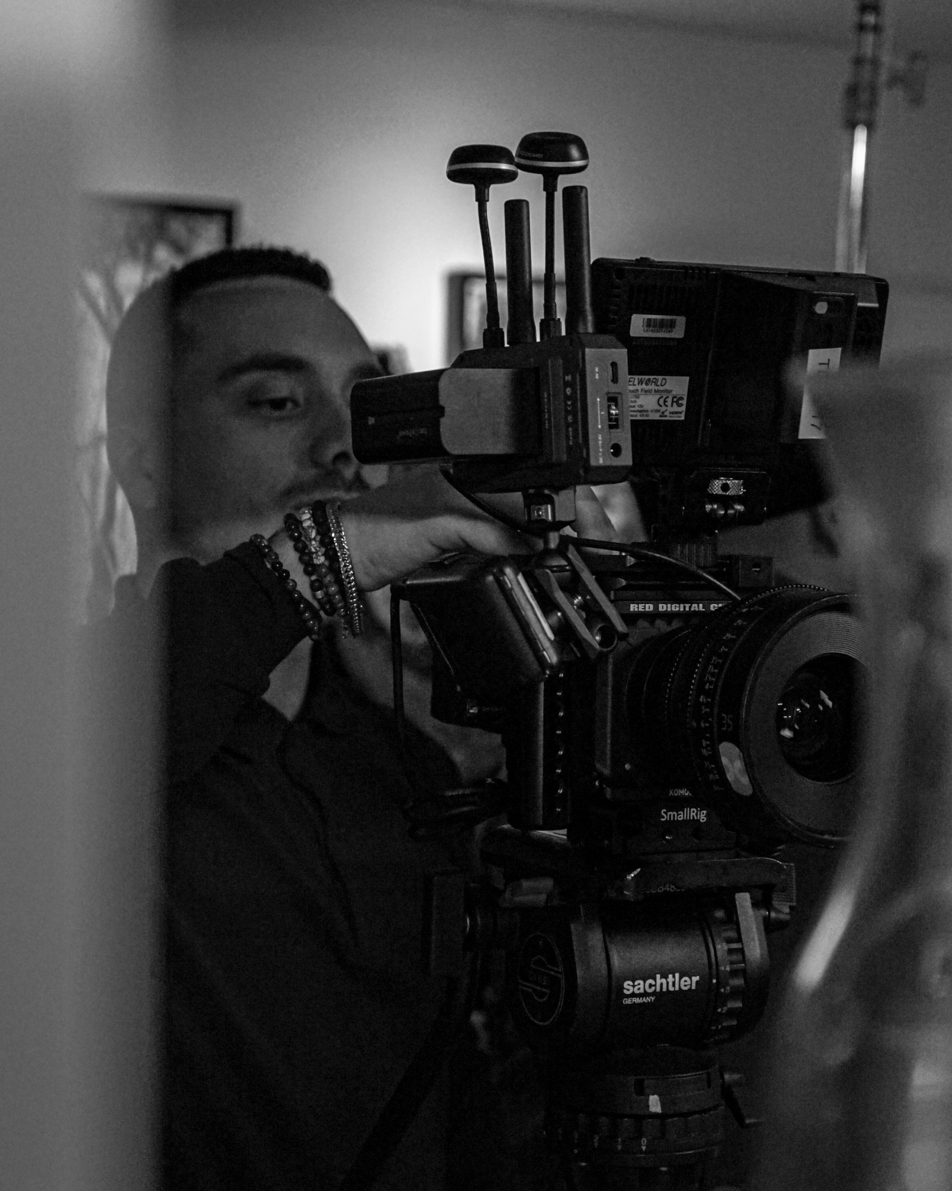 Commercial director on set